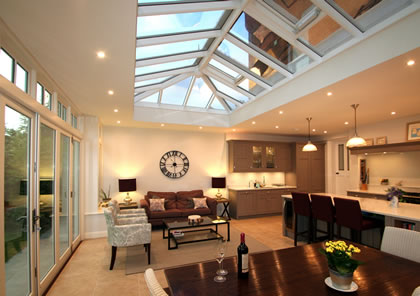 Orangery with folding sliding doors in Surrey